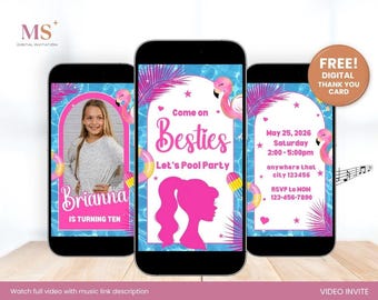 Fashion Doll Birthday Invitation, Doll Party Video Invite, Doll Invitation, Party Invitation, Editable Canva Video Invitation