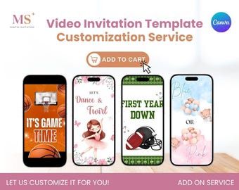 Serviço de edição de modelos de convite em vídeo, personalizar meu modelo, modelo adicional