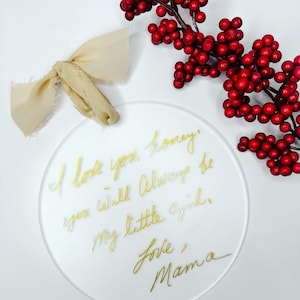 Handwritten Ornament Handwriting Keepsake Acrylic Ornament Handwriting Keepsake Memorial Christmas Ornament In Memory Ornament image 5