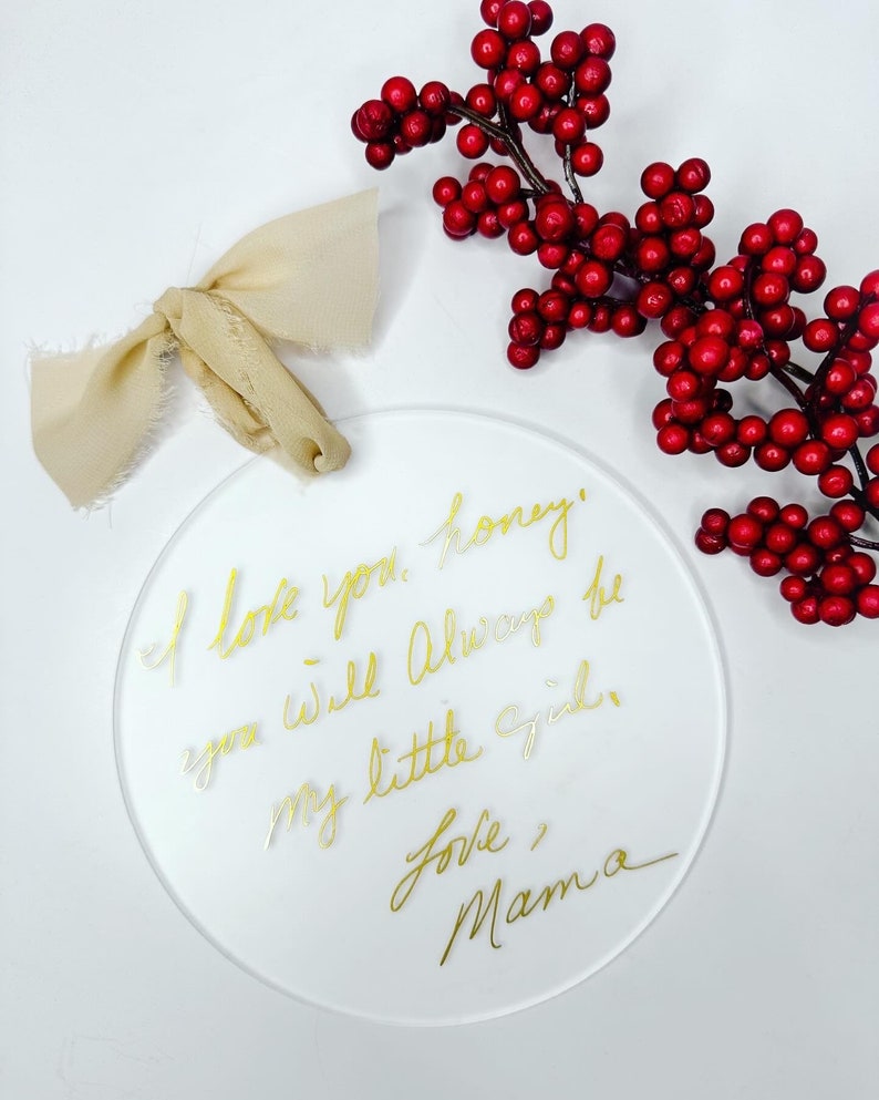 Handwritten Ornament Handwriting Keepsake Acrylic Ornament Handwriting Keepsake Memorial Christmas Ornament In Memory Ornament image 5