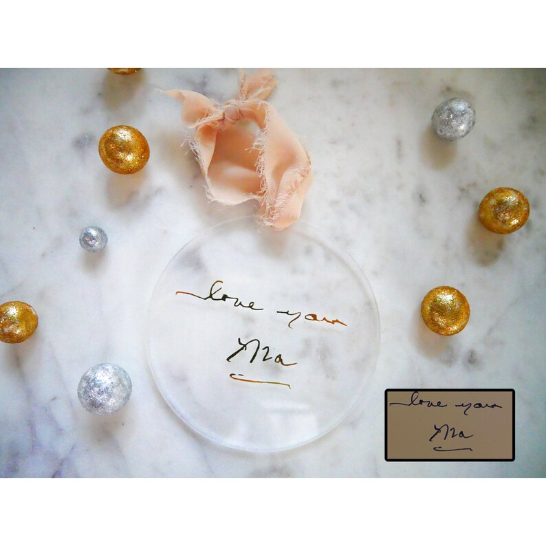 Handwritten Ornament Handwriting Keepsake Acrylic Ornament Handwriting Keepsake Memorial Christmas Ornament In Memory Ornament image 9