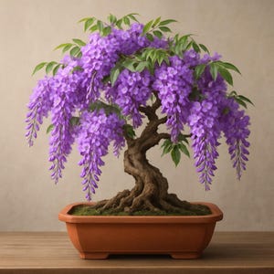 5 Wisteria Bonsai Seeds | Grow Your Own Flowering Bonsai Tree | Purple Wisteria Tree Seeds for Outdoor or Container Growing