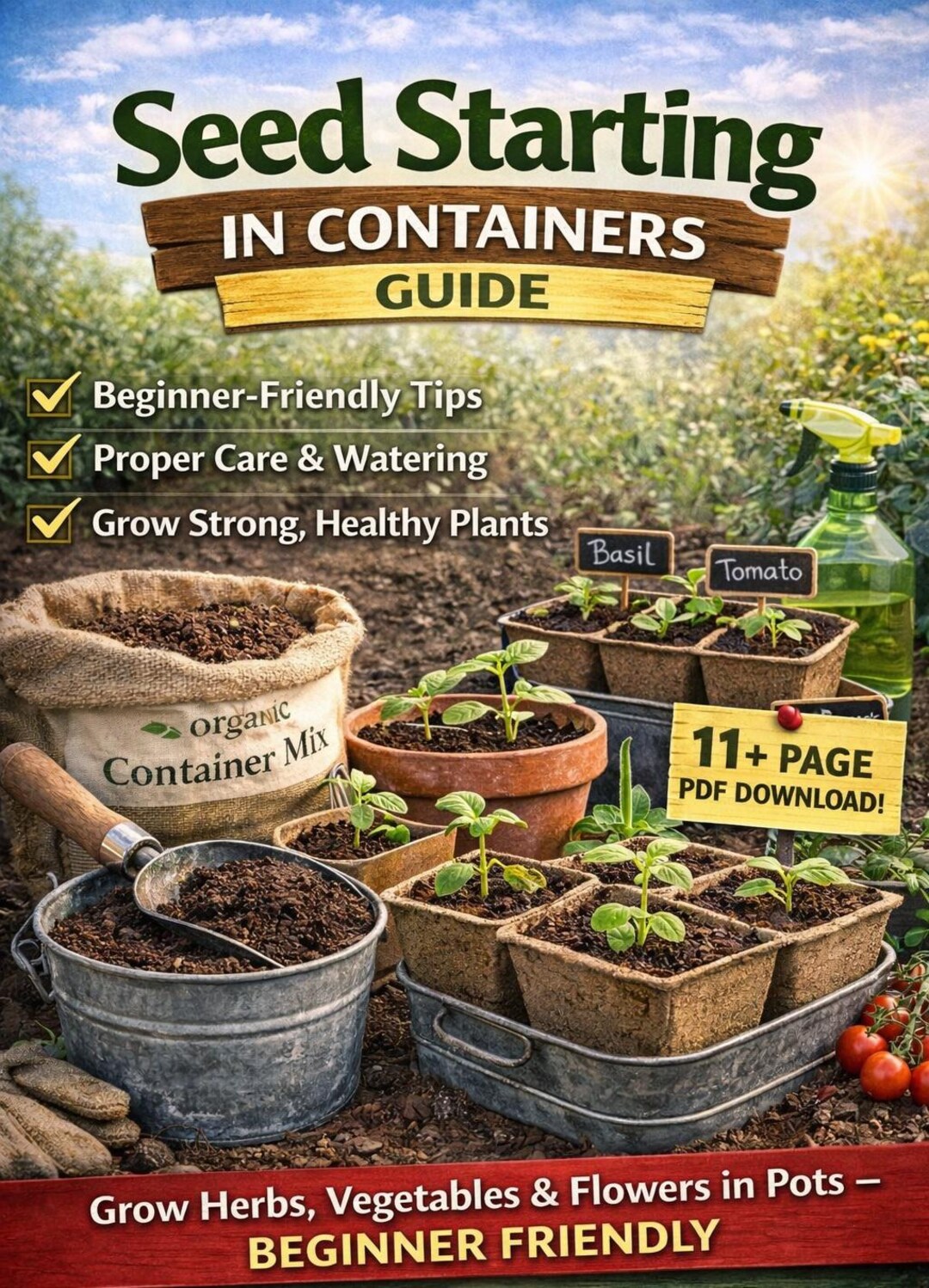 Container Seed Starting Guide PDF Download, Grow Herbs, Vegetables ...