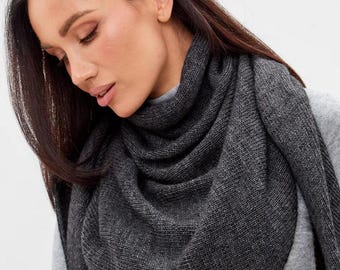 Winter Angora Wolle Kopftuch Frauen Strick Kopftuch Halstuch Winter Stola Warme Wolle Kopftuch Stylischer und bequemer Schal-Halstuch