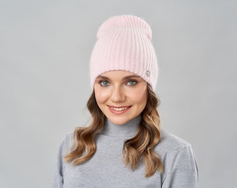 Winter Strickmütze Angora Wolle Damen Mütze Winterstrick Angora Wolle Damen Beanie Mütze
