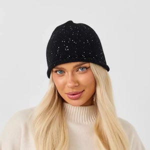 Winter knit angora wool beanie women Winter knit hat angora wool Ladies beanie hat