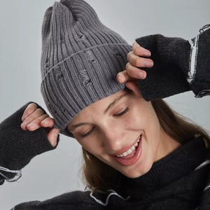Bonnet d&#39;hiver unisexe côtelé en coton Bonnet d&#39;hiver pour adulte Bonnet d&#39;automne neutre Bonnet pour homme Bonnet en coton pour femme