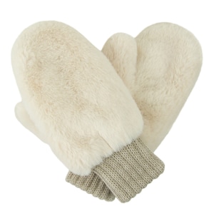 Child&#39;s Fur Mittens Handmade (Size 1, 1-3 years) Double Mittens Faux Fur Upper Knit Lining Cozy Warm Mitts Cold Weather Accessories