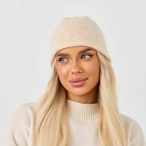 Winter knit angora wool beanie women Winter knit hat angora wool Ladies beanie hat