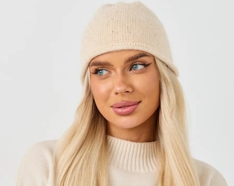Winter Strickmütze Angora Wolle Damen Mütze Winterstrick Angora Wolle Damen Beanie Mütze