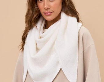 Winter Angora Wolle Kopftuch Frauen Strick Kopftuch Halstuch Winter Stola Warme Wolle Kopftuch Stylischer und bequemer Schal-Halstuch