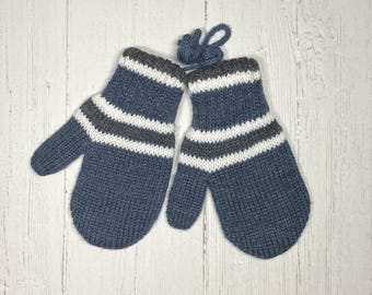 Kinderfäustlinge (Größe 2-3 Jahre) Handschuhe Stricken Gemütliche Warme Handschuhe Kaltwetter Zubehör