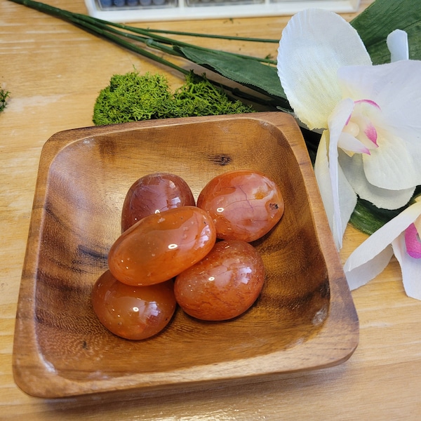 XL Carnelian Tumbles, High Quality Carnelian Crystals, Power, Confidence, Strength