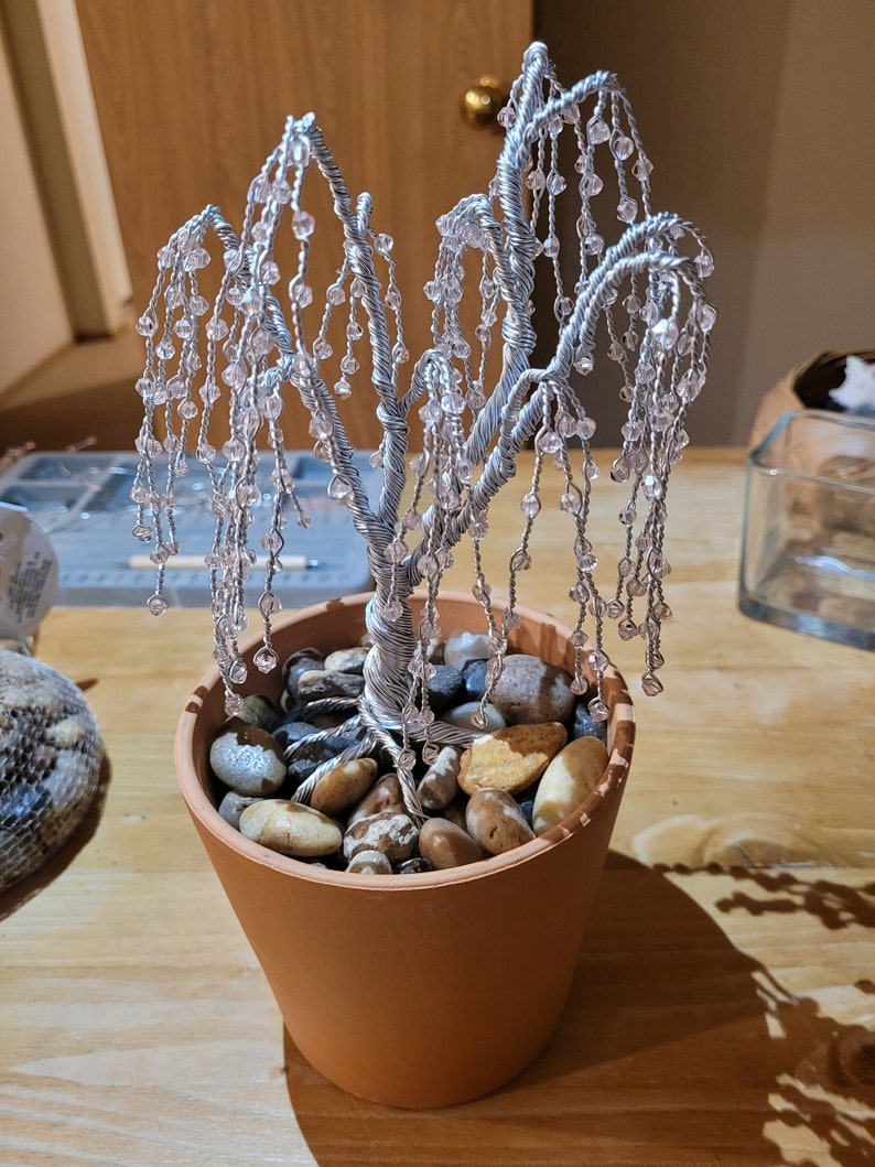 Weeping Willow Wire Tree Pink Wire Tree Handmade Weeping Etsy