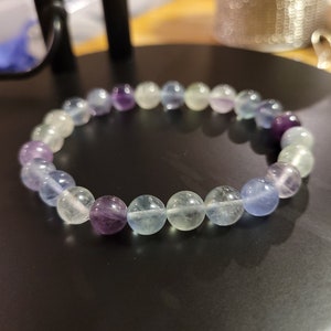 Fluorite Crystal Bracelet, Grade AA Quality, High Quality, Handmade Stretchy Bracelet, Beautiful Blue, Purple, Clear, Gift, All Sizes
