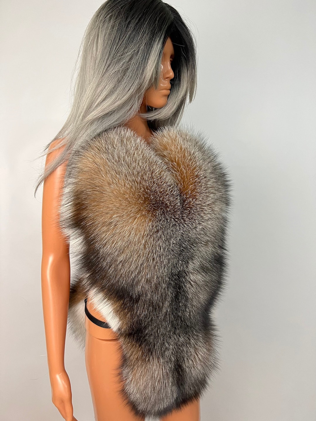 Pool Fur Bodysuit Amber and Blue Fox Fur Bikini Body Double Side Fur (saga Furs ...