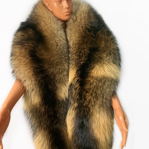 Finn Raccoon Fur Double Side Stole 200x30cm (Saga Furs) (Unisex)
