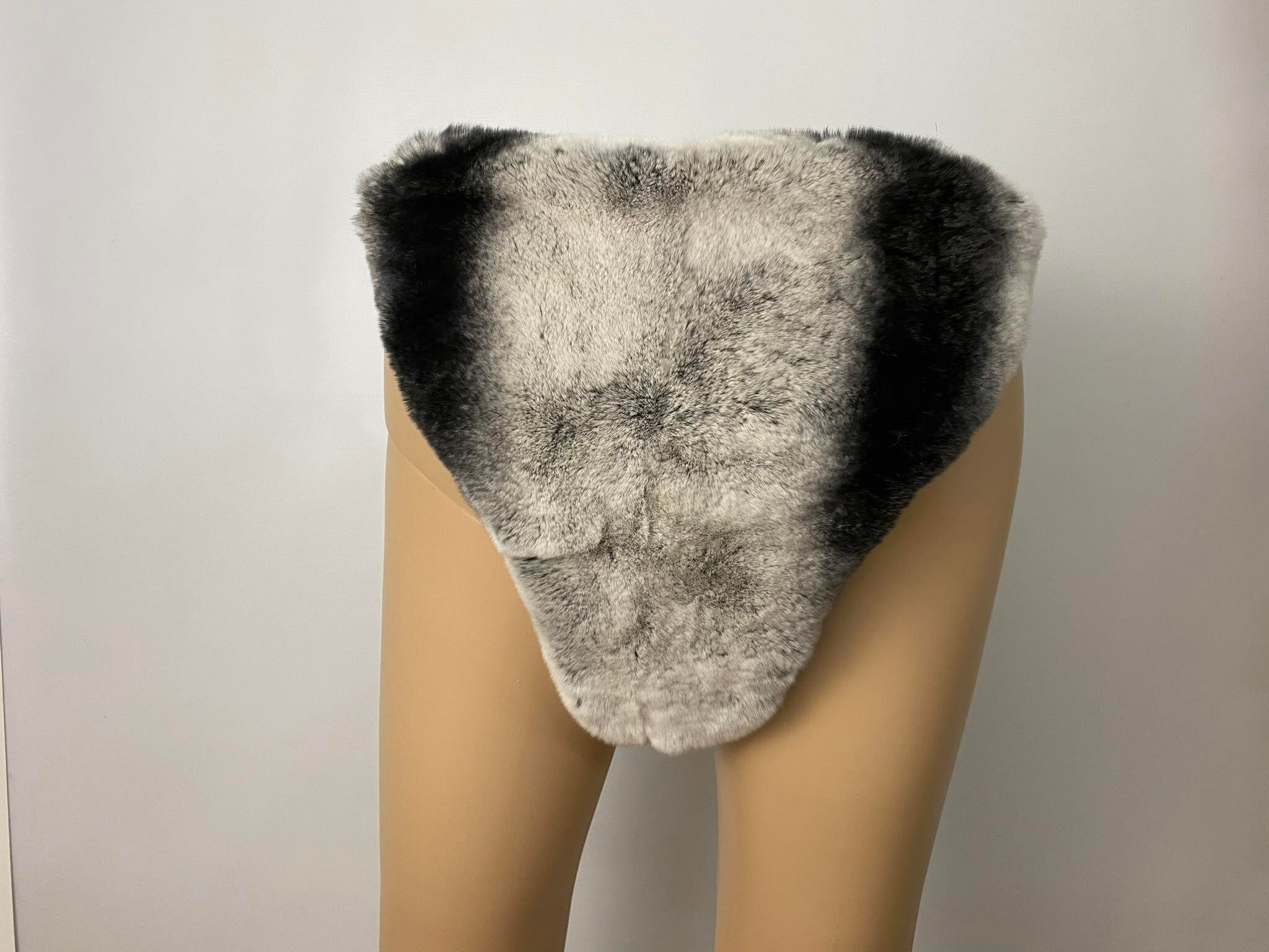 Rex Rabbit Chinchilla Print Double Side Fur Thong Bikini Men's 