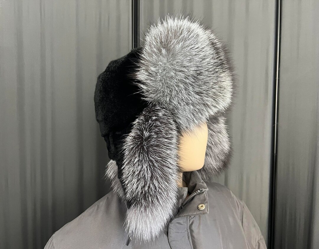 Blue Frost & Rex Rabbit Fur Ushanka Hat saga Furs unisex - Etsy