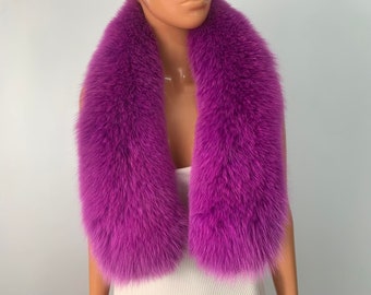 Shadow Blue fox fur tube with handle adjustable for men