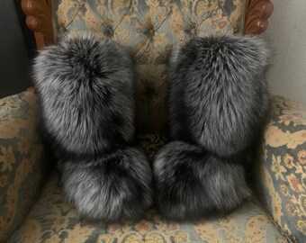 Details about Luxury Eskimo Women Winter Big Fluffy Boots Fox Real Fur Multi Color Boots Furry Details about Luxury Eskimo Women Winter Big Fluffy Boots Fox Real Fur Multi Color Boots Furry