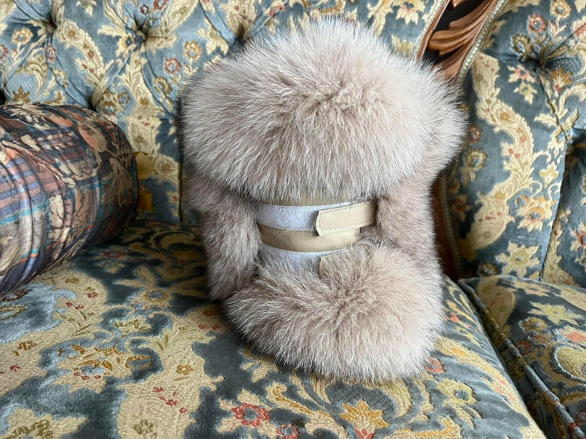 Blue Fox Fur Beige Fleshlight Tube With Handle Adjustable for Etsy