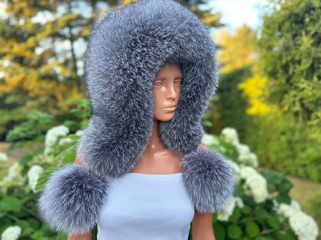 Royal Blue Frost Eskimo Hat With Rex Rabbit Lining (saga Furs) (unisex ...