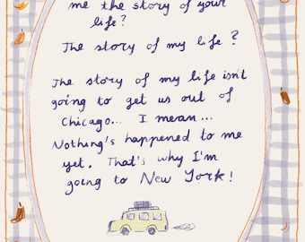 When Harry Met Sally Print, Movie Quote Illustration (Digital Download)