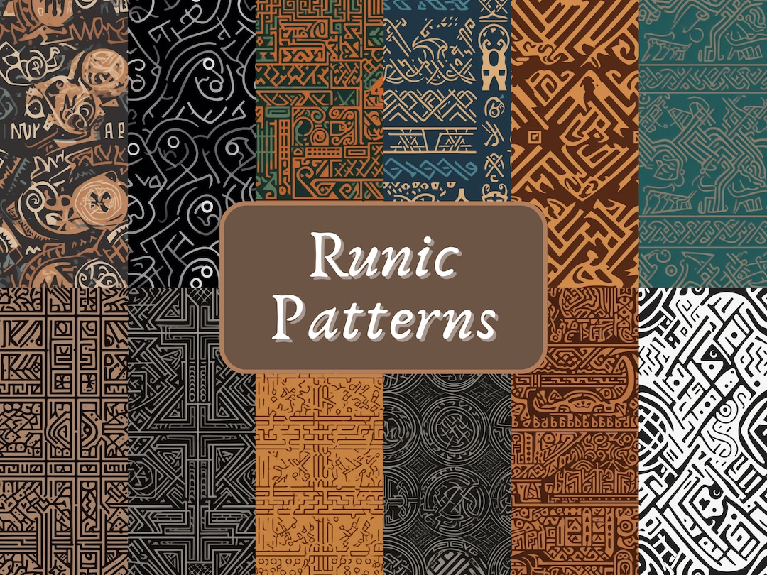 Runic Pattern Digital Paper Colour Variety Runes Viking - Etsy