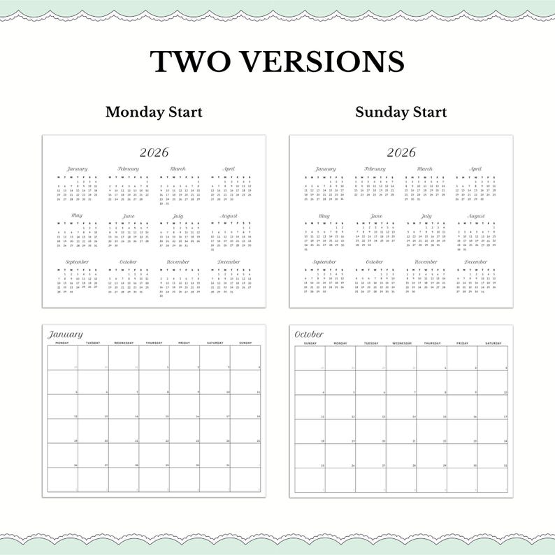 2026 A6 Monthly Calendar Planner, Minimalist Printable (PDF Download ...