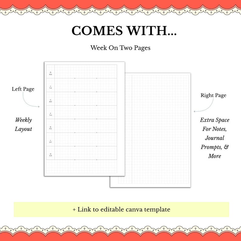 Hobonichi Weeks Style Printable Planner Bundle Planner Weekly Planner ...