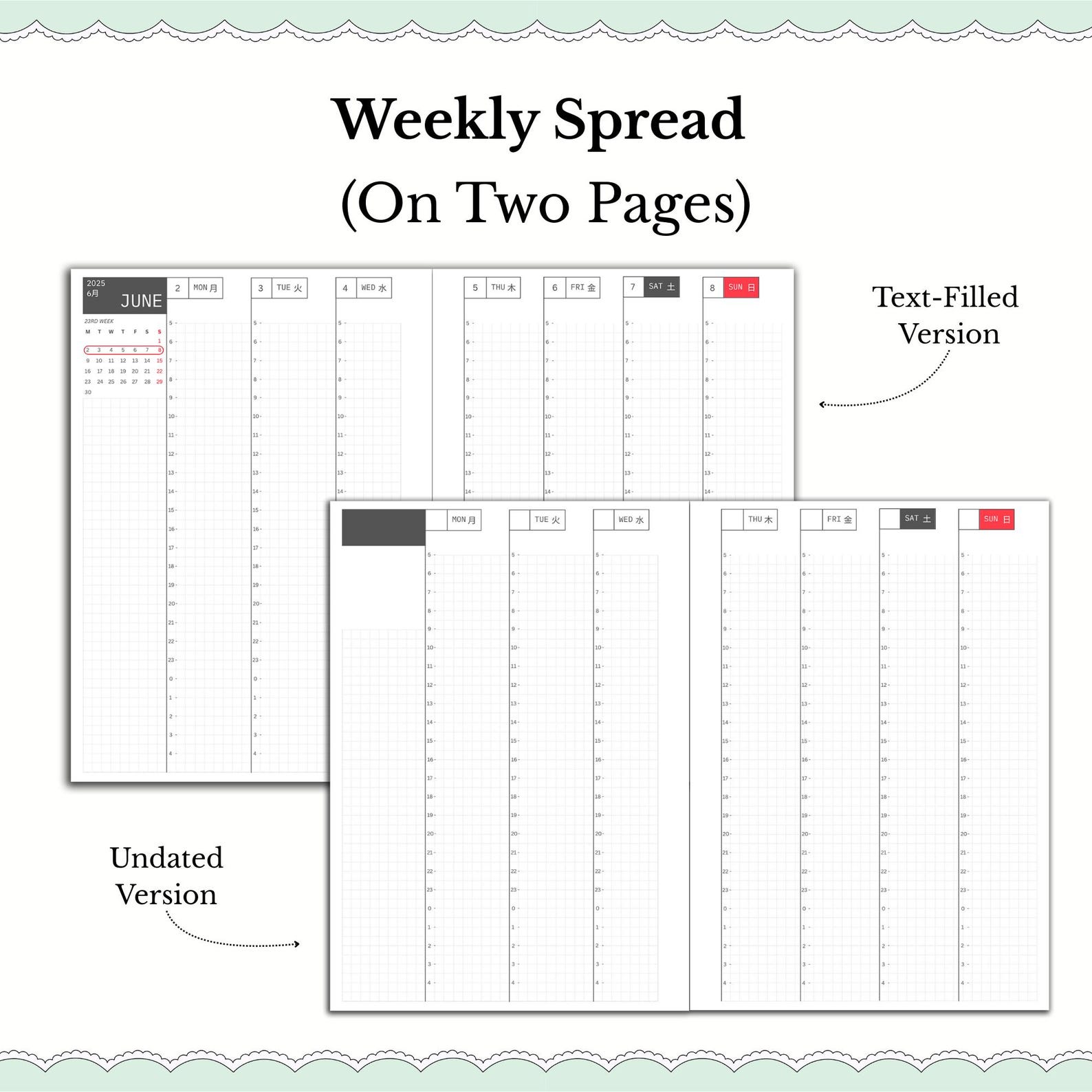 Happy Planner Mini Hobonichi Style Printable Planner Bundle Planner ...