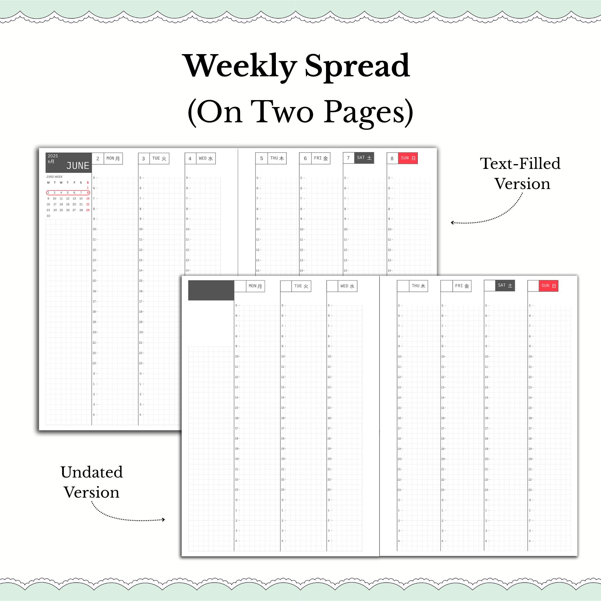Happy Planner Mini Hobonichi Style Printable Planner Bundle Planner ...