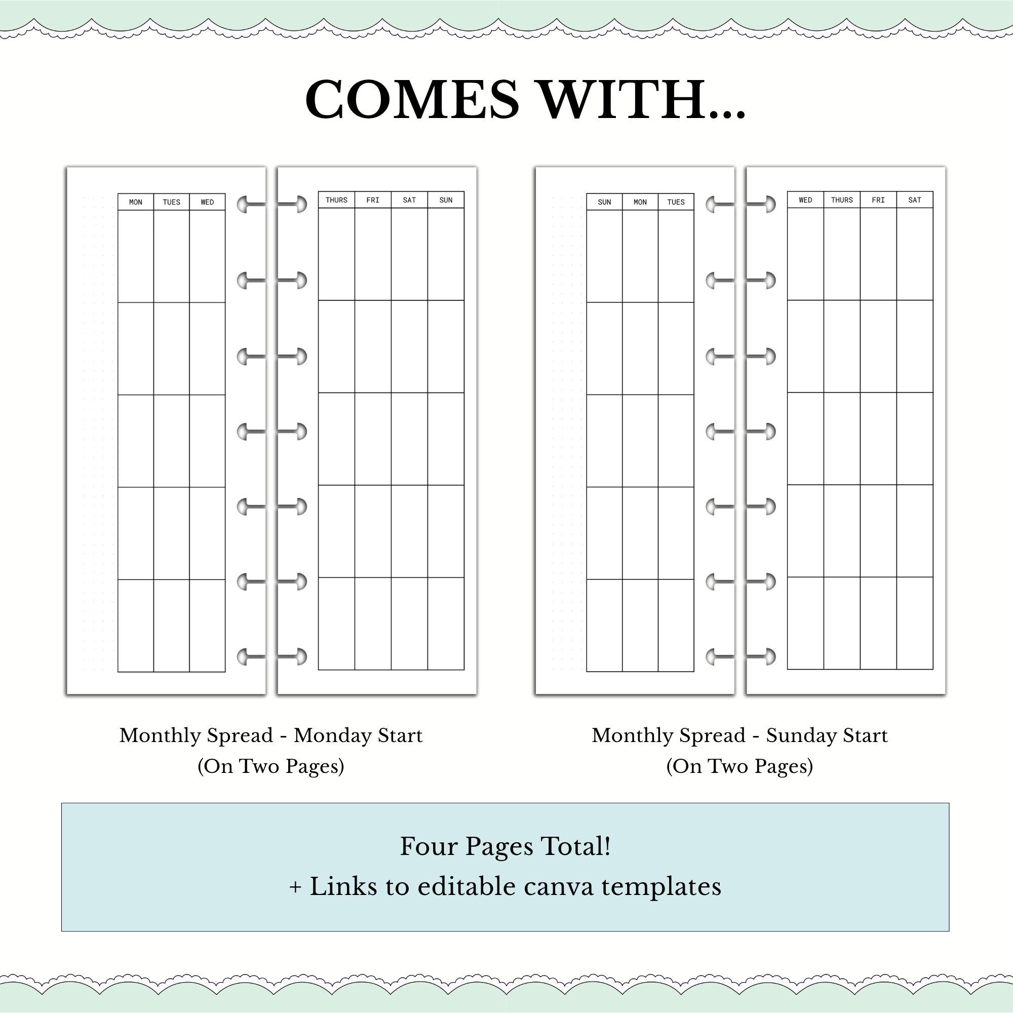 Editable Skinny Mini Happy Planner Inserts Printable Undated Vertical ...