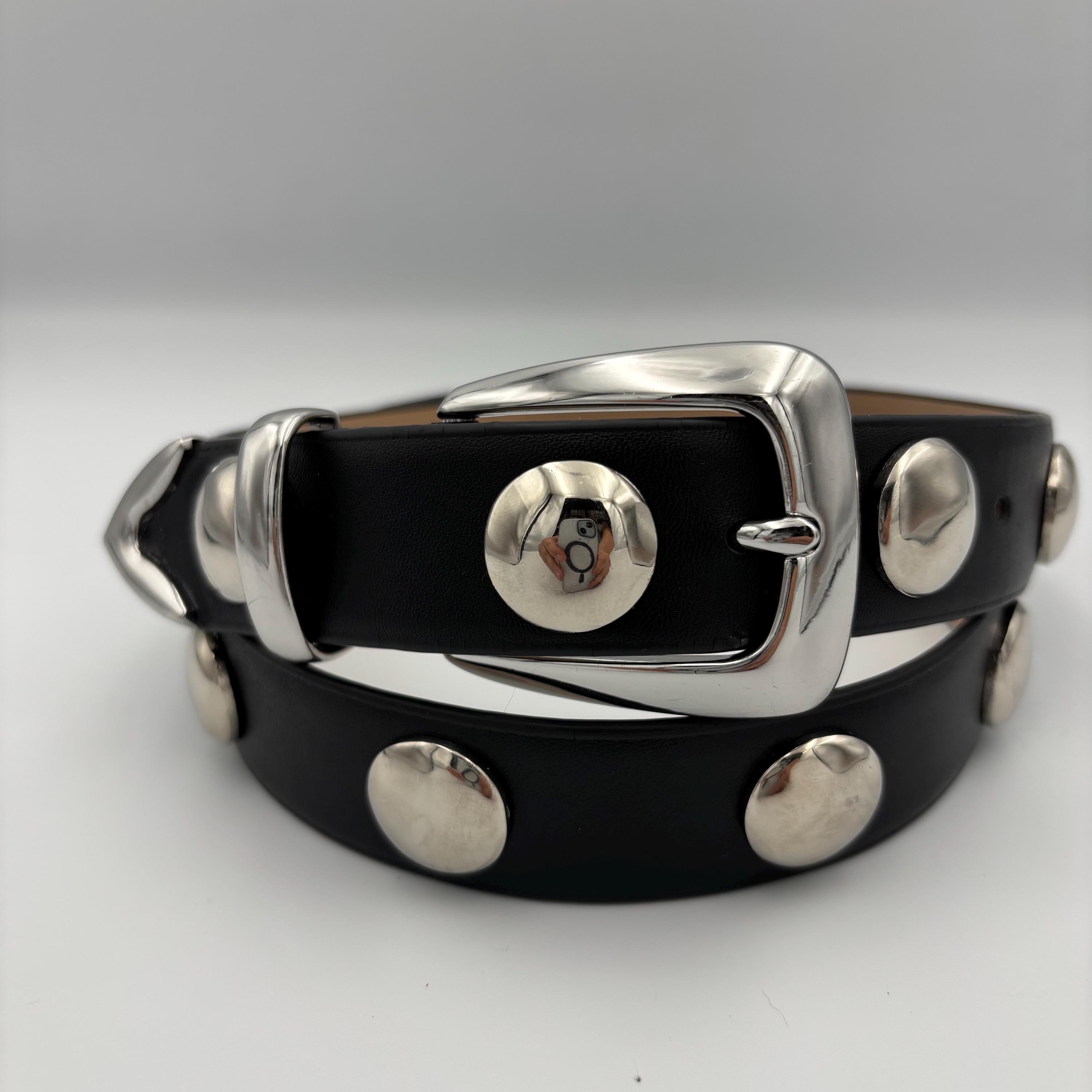 Cintura Borchiata Snake - Argento Antico