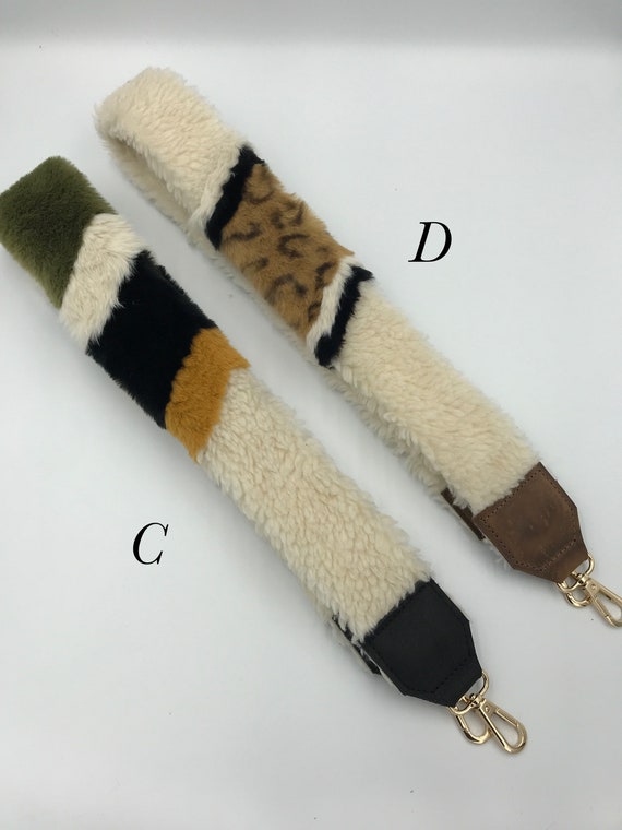 Fur Bag Strap | Handmade Unique Shearling Sherpa Bag Straps | Purse Strap | Handbag Strap | Leather Handmade Strap