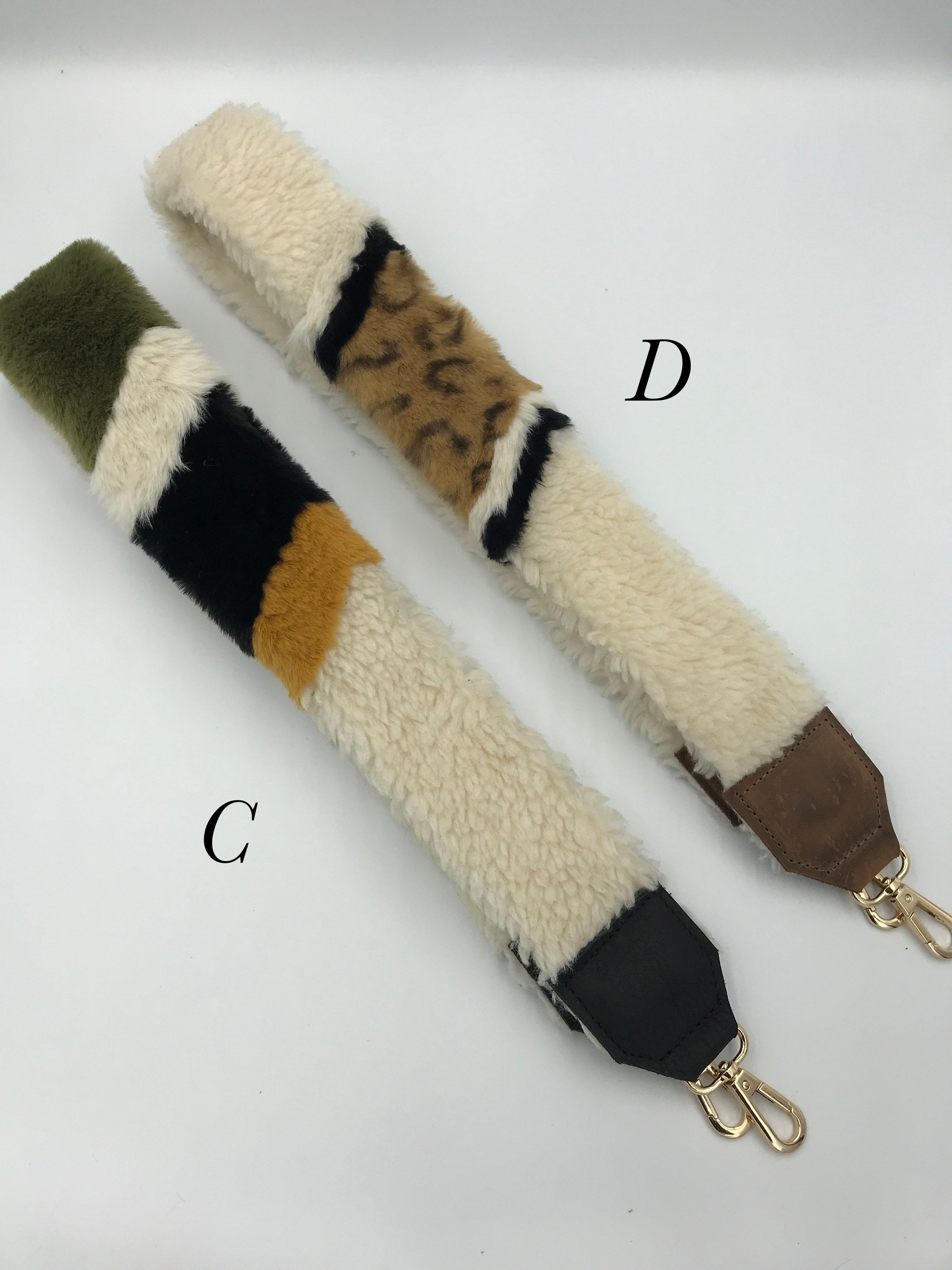 Fur Bag Strap Handmade Unique Shearling Sherpa Bag Straps Purse Strap