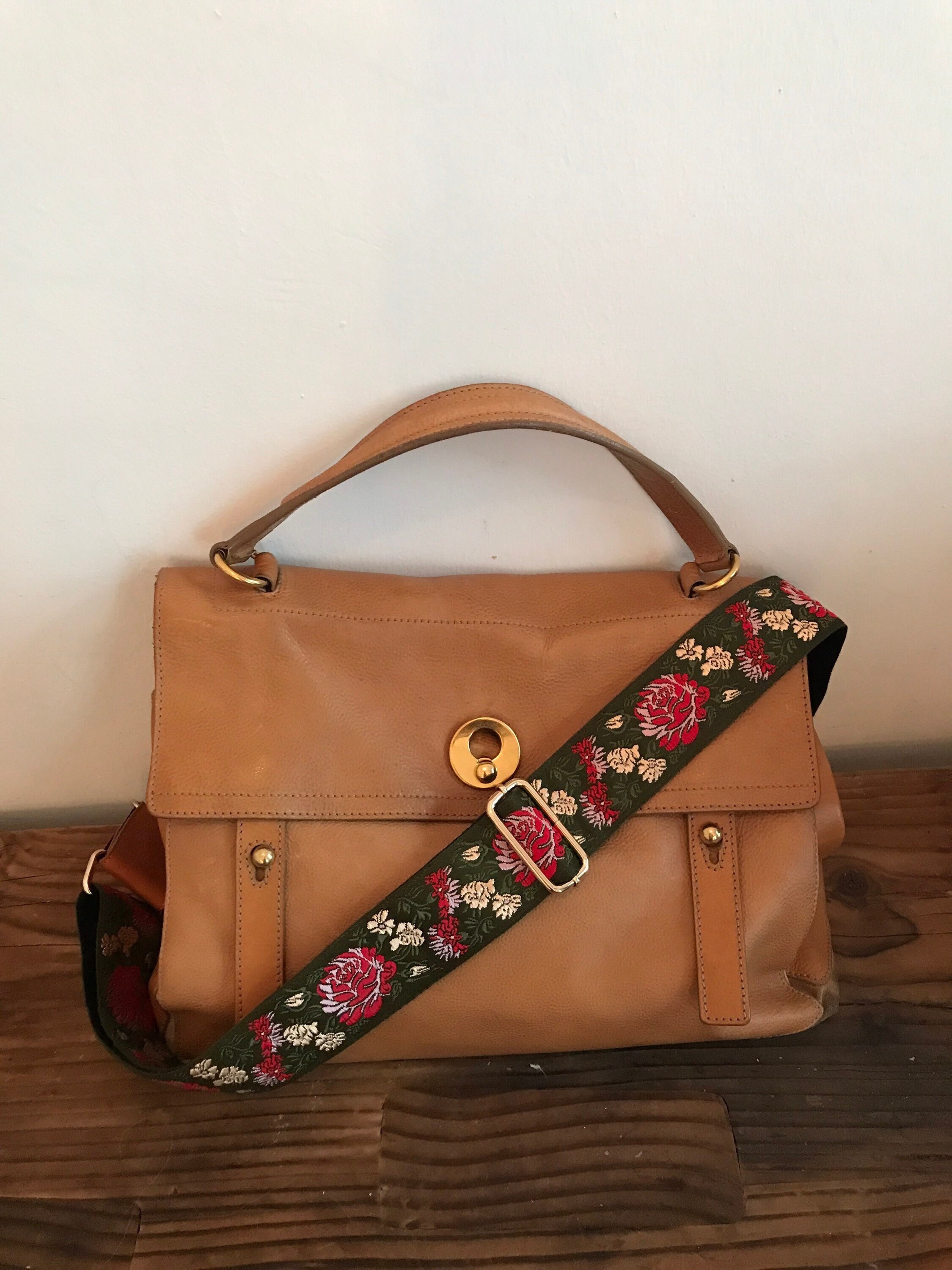 Embroidered Bag Strap Flower Pattern Shoulder Strap Handbag Strap