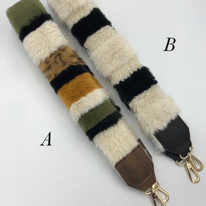 Fur Bag Strap | Handmade Unique Shearling Sherpa Bag Straps | Purse Strap | Handbag Strap | Leather Handmade Strap