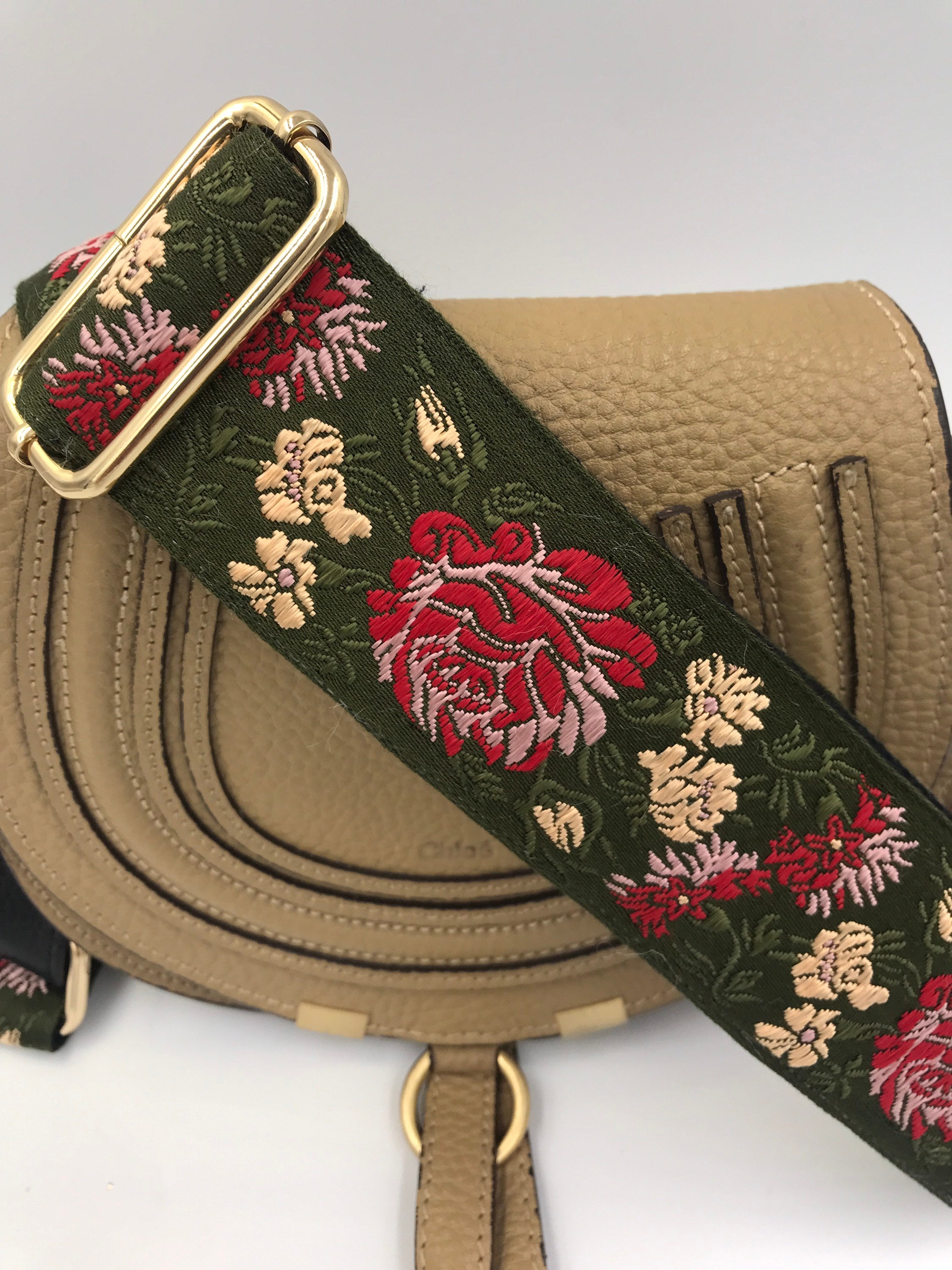 Embroidered Bag Strap Flower Pattern Shoulder Strap Etsy