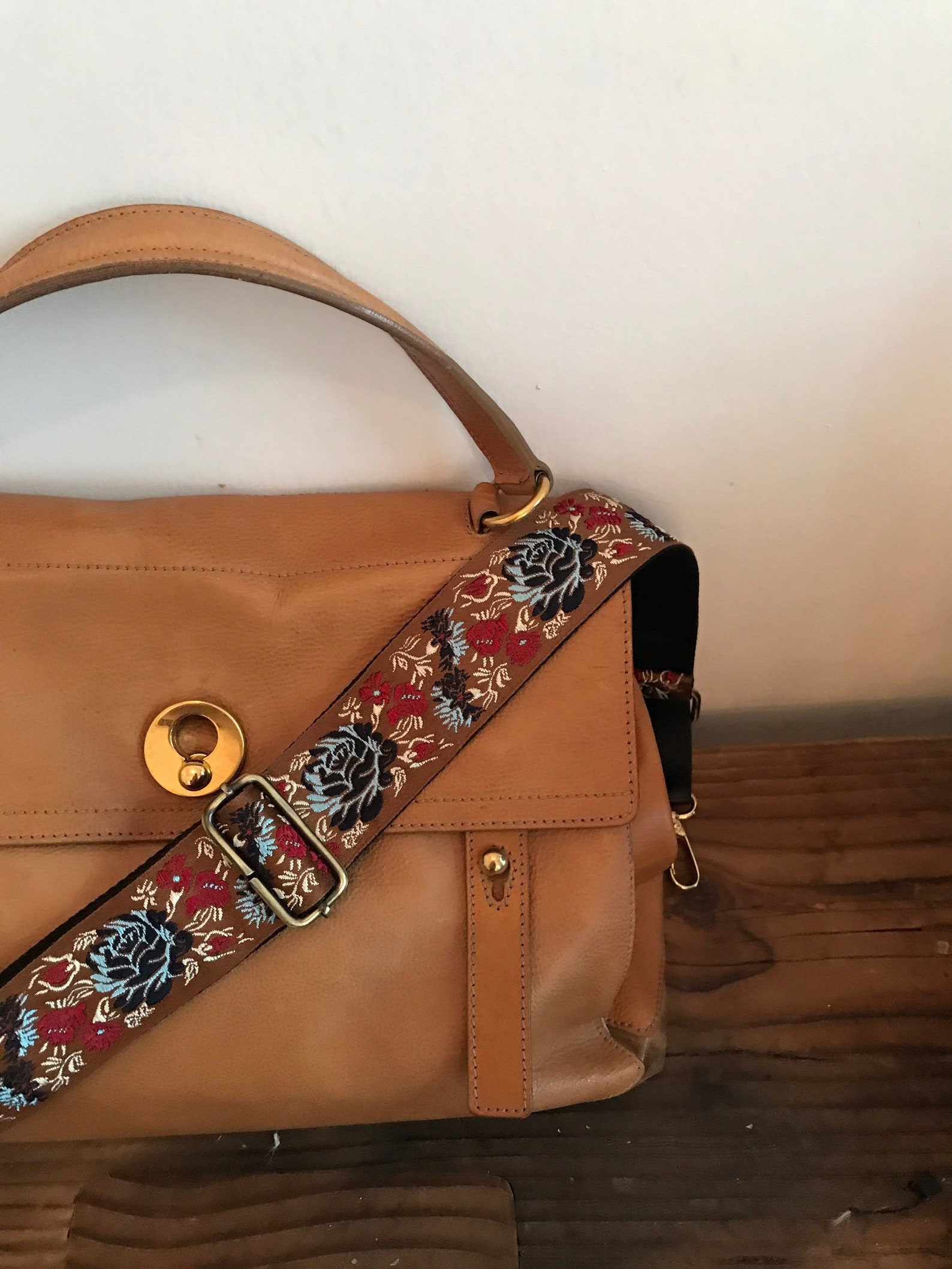 Embroidered Bag Strap Flower Pattern Shoulder Strap Etsy