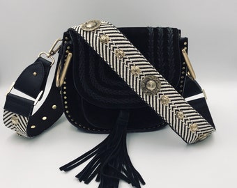 Boho Striped Bag Strap | Guitar Strap Purse | Purse Strap | Handbag Strap (Only bag strap, BAG NOT INCLUDED)