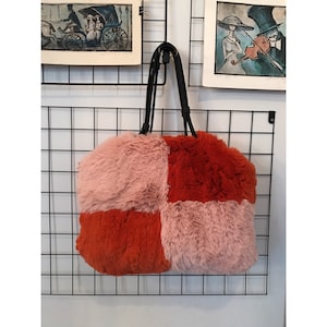 Oferta de verano / Bolso de mano de piel sintética con parches / Bolso de piel grande / Bolso de mano elegante de piel sintética con parches