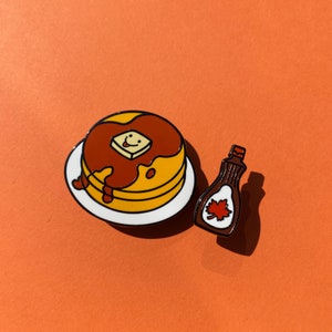 Pancake n Syrup enamel pins set / Pancake hard enamel pin / Syrup hard enamel pin / Cut pins