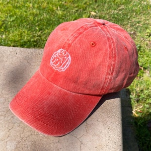 Cute Pickle Hat, Embroidered Cap, Dad Hat, Pickle Hat, Cute Hat, Vintage Cap Orange