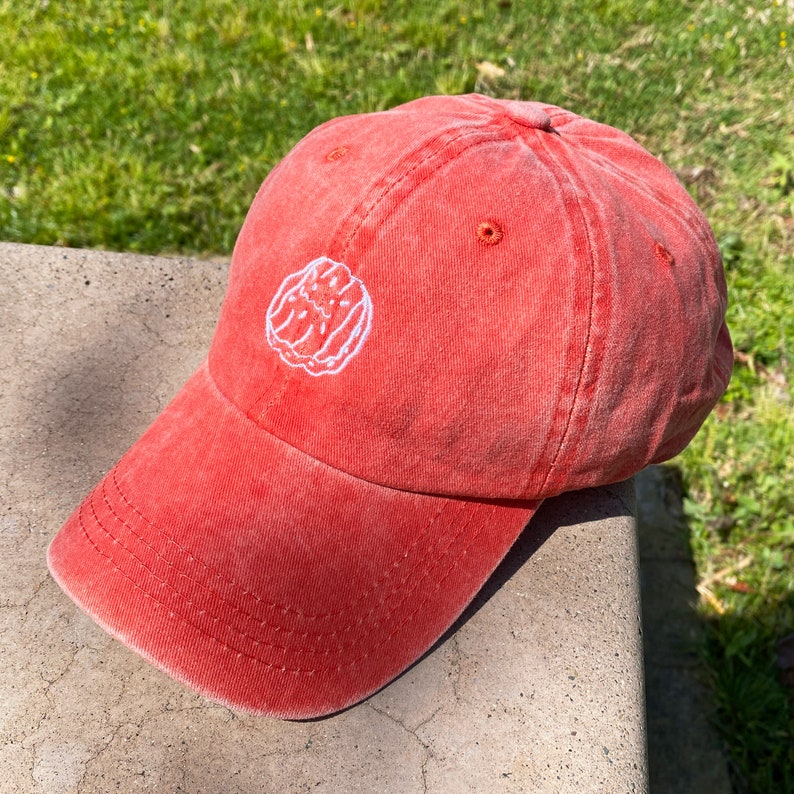 Cute Pickle Hat, Embroidered Cap, Dad Hat, Pickle Hat, Cute Hat, Vintage Cap Orange