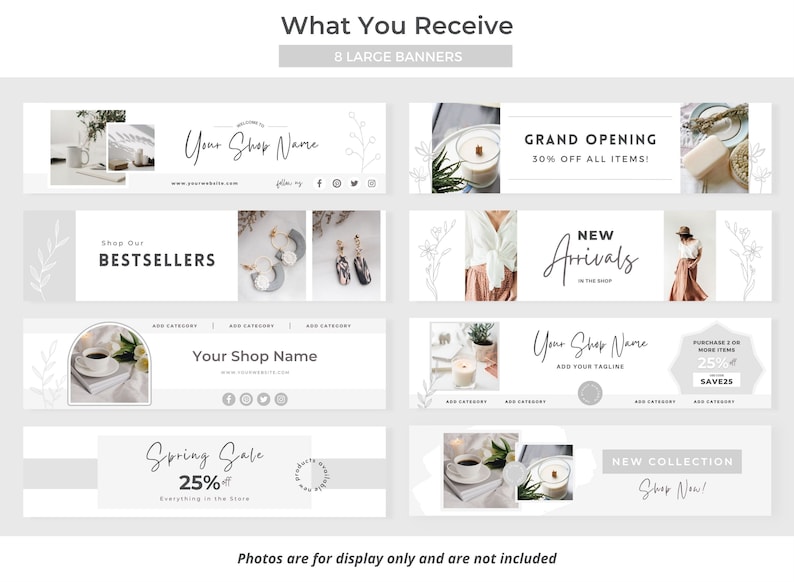 Etsy Shop Banner Kit Canva, Etsy Banner Templates, Etsy Store Listing