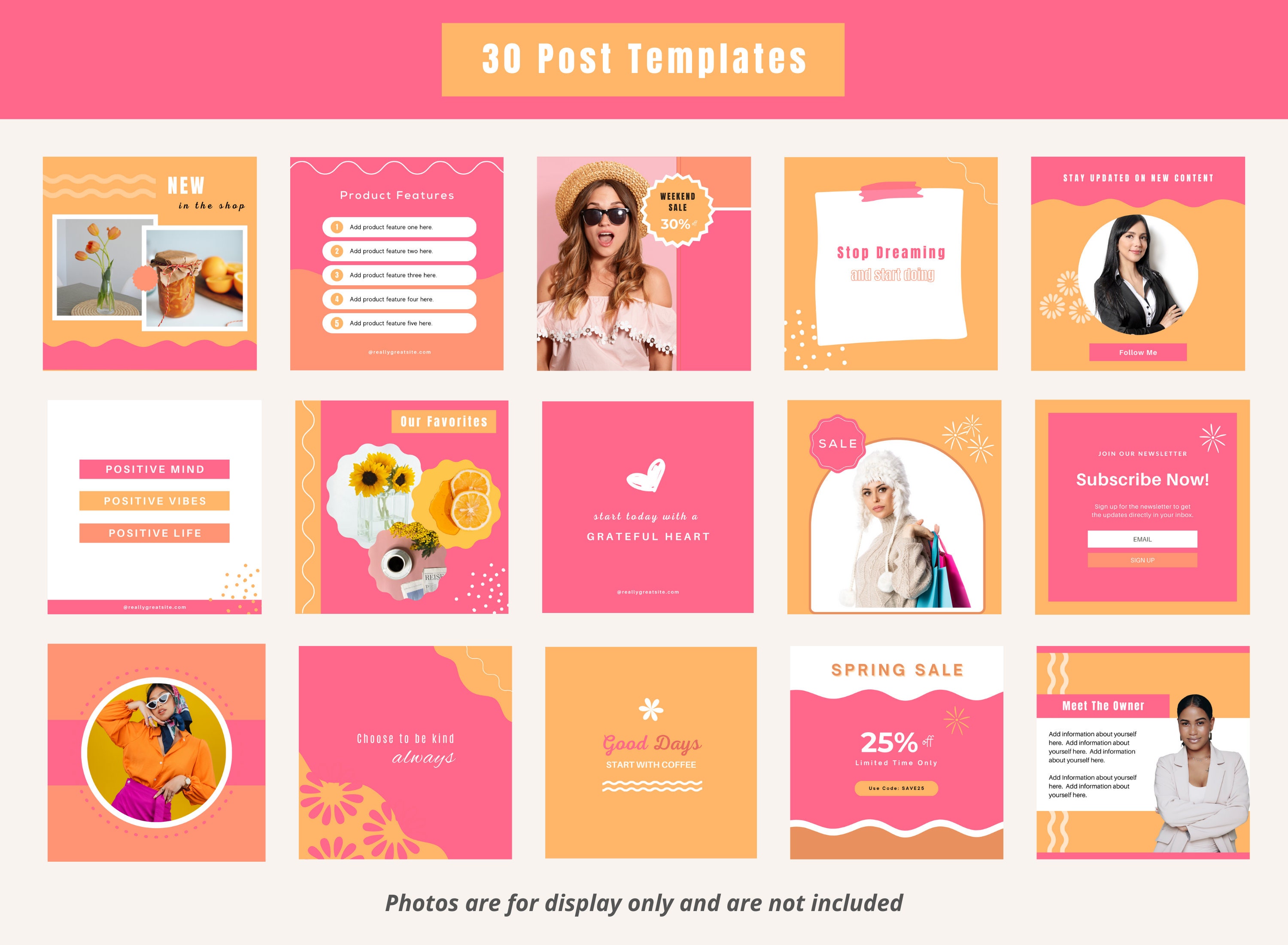 Bright Pink Instagram Post Templates, Canva Social Media (digital ...
