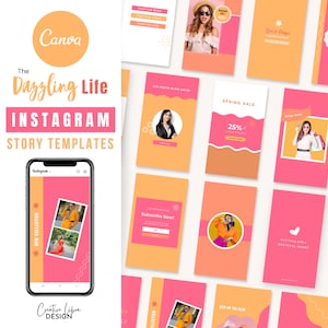 Kolorowe szablony historii na Instagramie Canva, kreatywne szablony na Instagram, edytowalne projekty Canva, marketing w mediach społecznościowych