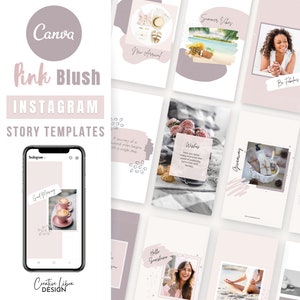 Różowy szablon historii na Instagramie Canva, edytowalne szablony Canva Instagram, szablony kanałów na Instagramie, marketing w mediach społecznościowych